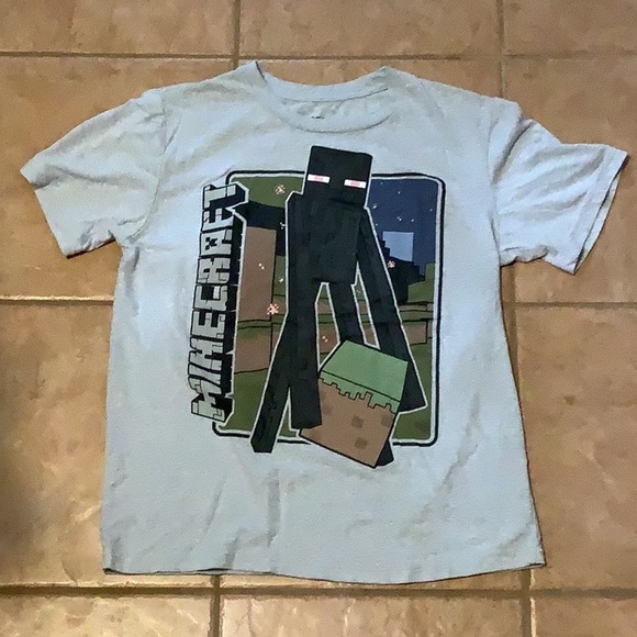 Mojang Minecraft Creeper Tshirt gray medium - Picture 1 of 6